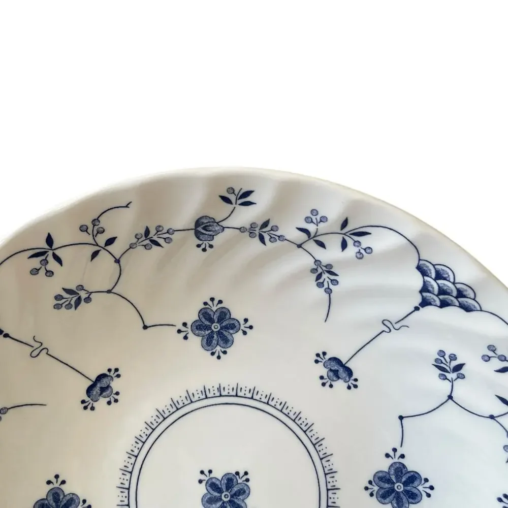 Queen's FINLANDIA Blue & White Floral Porcelain Pasta Bowls 9in ENGLAND New